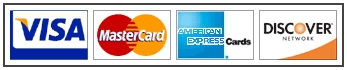 We Accept Visa, Mastercard, Discover and American<br />
        Express