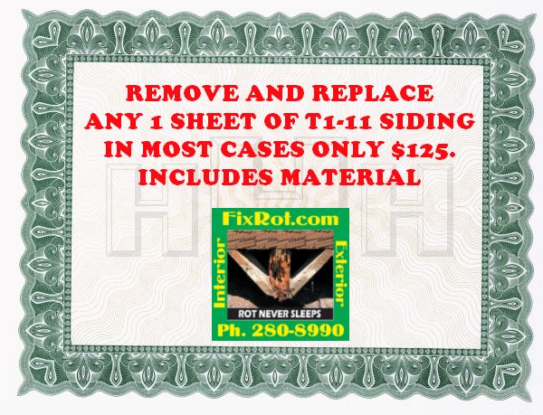 replace one sheet of siding for $125